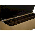 Button-Tufted Shoe Storage Bench with Upholstered Seat