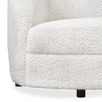Charcoal Grey / Black / Off-White Boucle Accent Chair, Tuxedo Style, Curved Arms, Single Seat