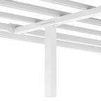 King Size White Metal Canopy Platform Bed Frame