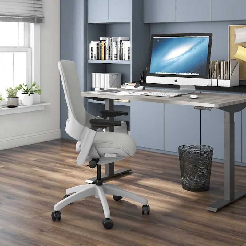 Ergonomic Height Adjustable Office Desk Chair – Grey Fabric
