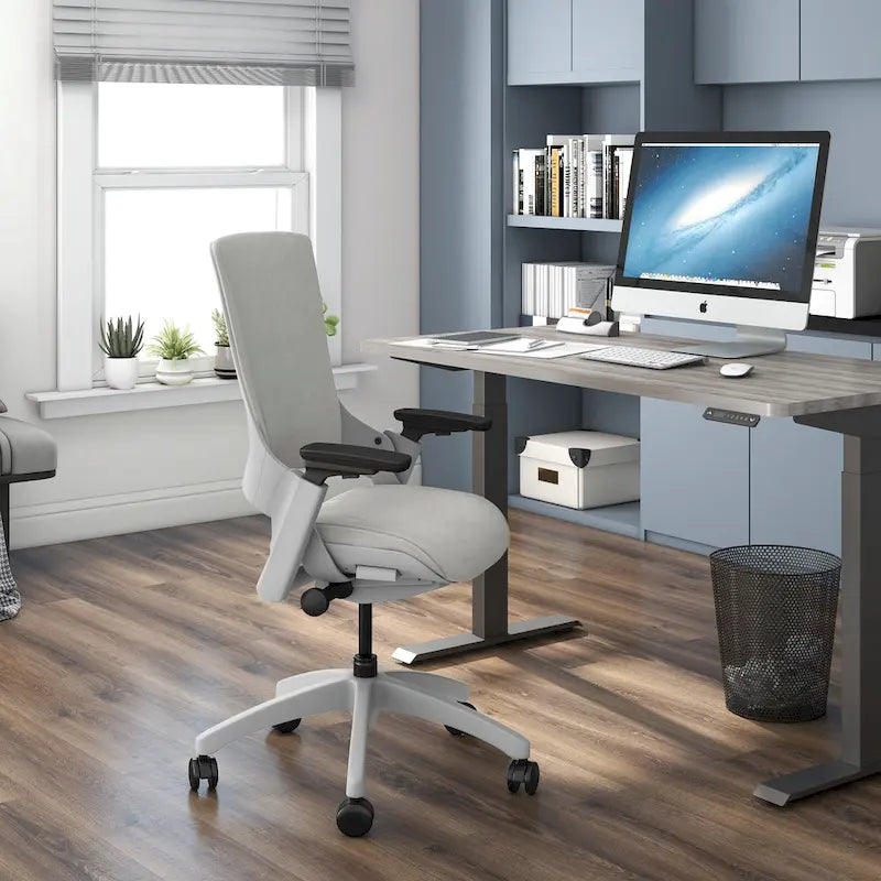 Ergonomic Height Adjustable Office Desk Chair – Grey Fabric