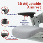 Ergonomic Height Adjustable Office Desk Chair – Grey Fabric