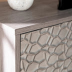 Contemporary Gray Wood Electric Fireplace TV Stand