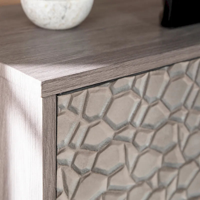 Contemporary Gray Wood Electric Fireplace TV Stand