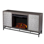 Contemporary Gray Wood Electric Fireplace TV Stand