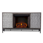 Contemporary Gray Wood Electric Fireplace TV Stand