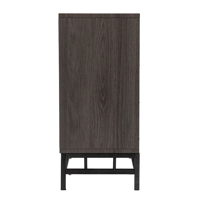 Contemporary Gray Wood Electric Fireplace TV Stand