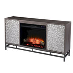 Contemporary Gray Wood Electric Fireplace TV Stand