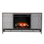 Contemporary Gray Wood Electric Fireplace TV Stand