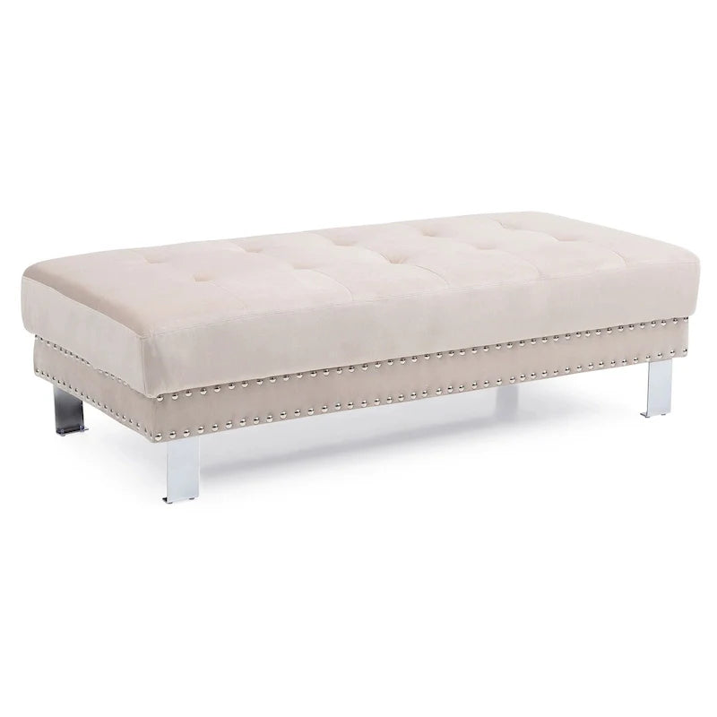 Oversized Velvet Ottoman