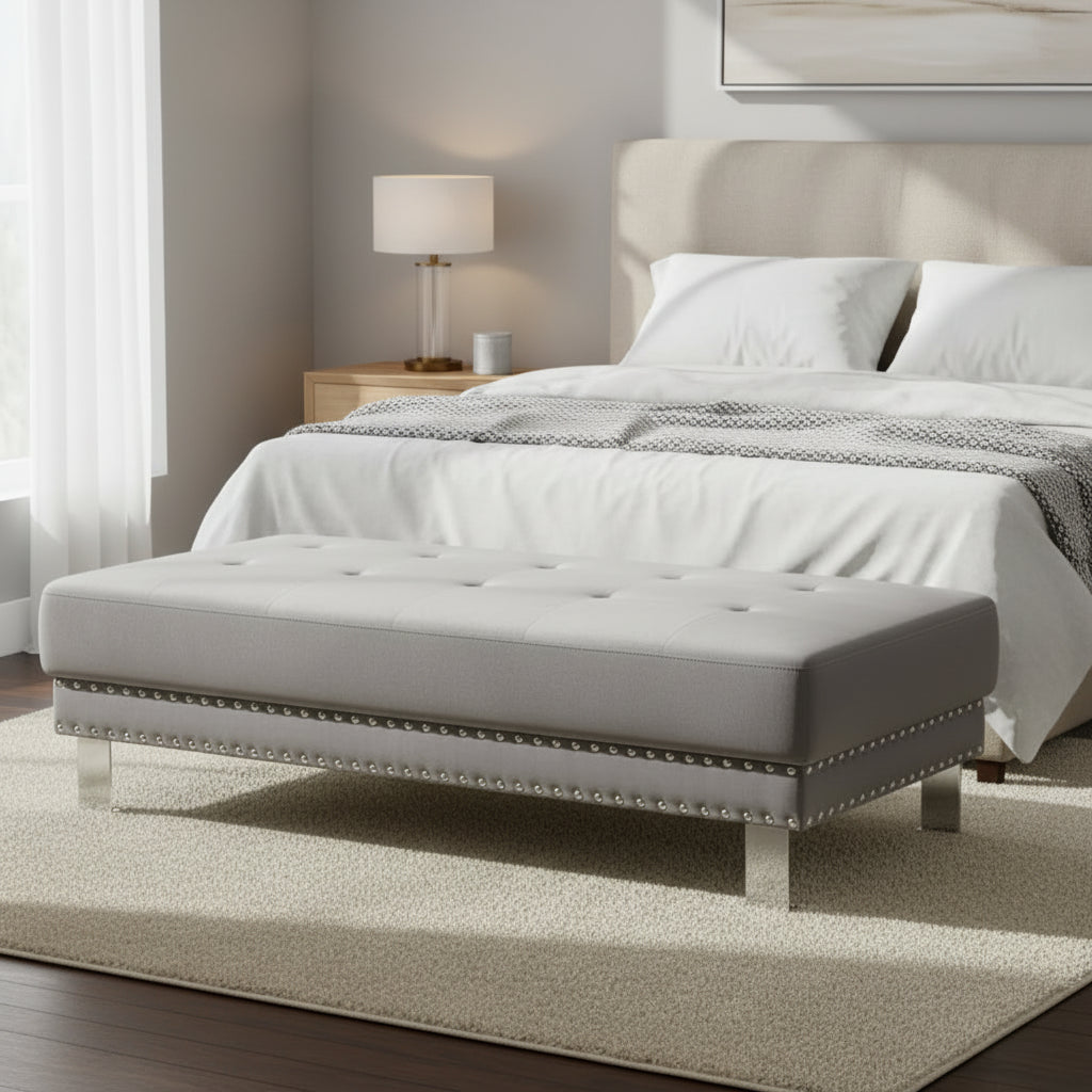 Oversized Velvet Ottoman