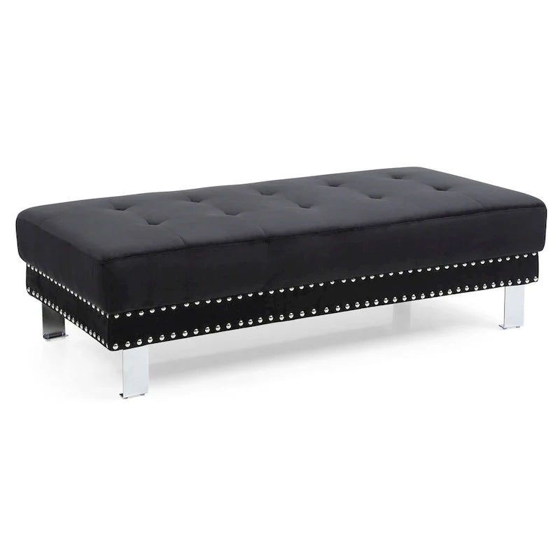 Oversized Velvet Ottoman