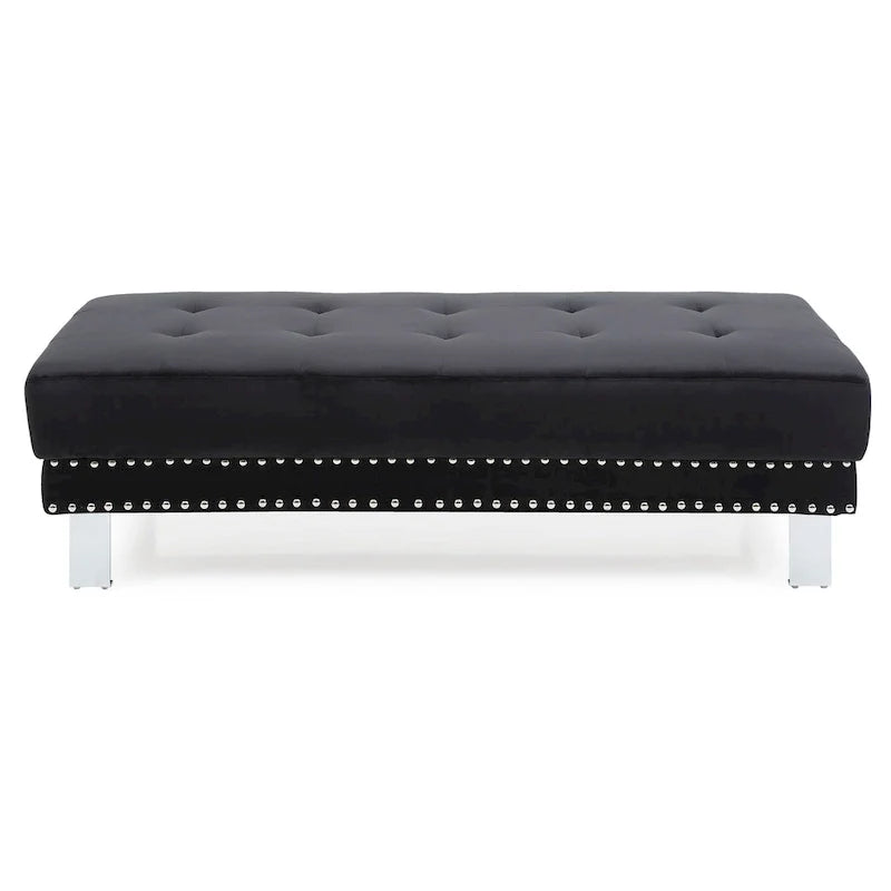 Oversized Velvet Ottoman