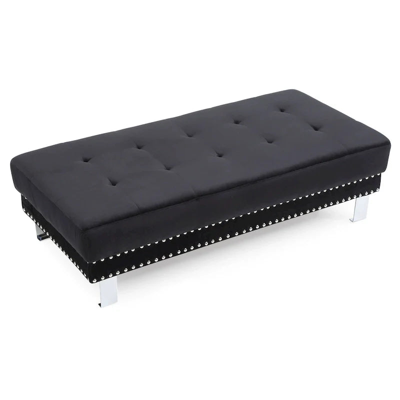 Oversized Velvet Ottoman