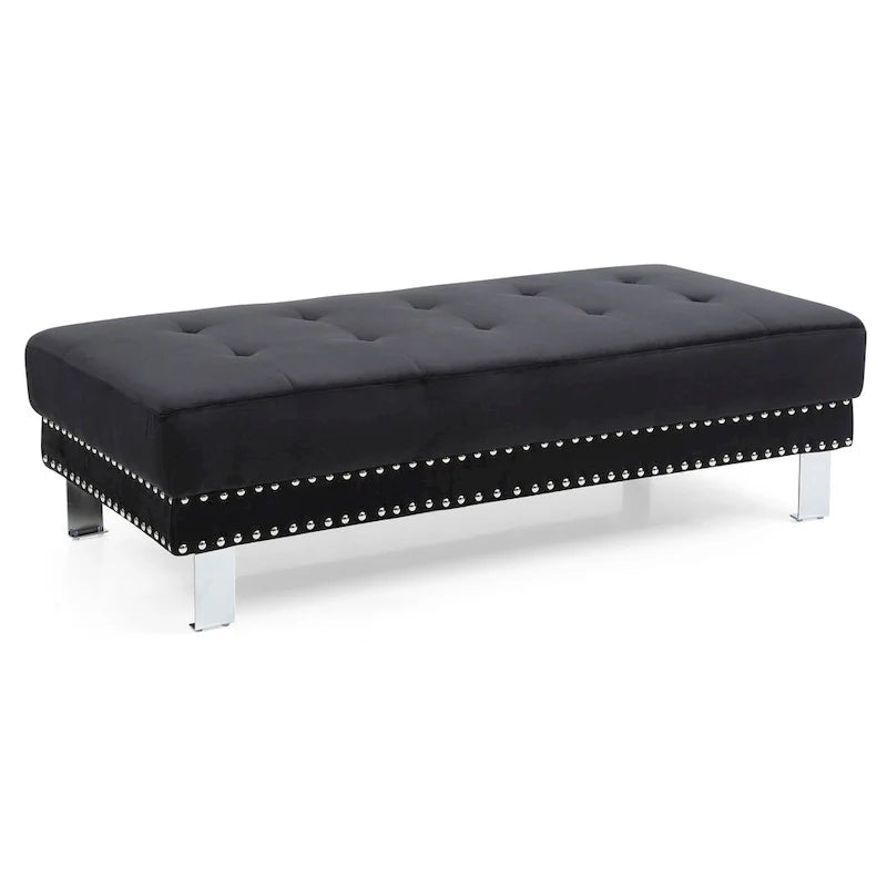 Oversized Velvet Ottoman