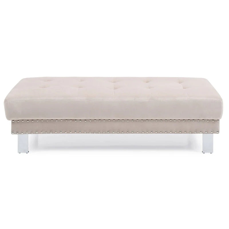 Oversized Velvet Ottoman