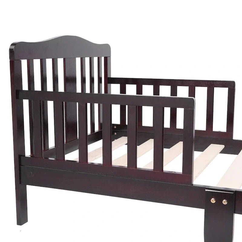 Wooden Toddler Bed with Guardrails