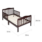 Wooden Toddler Bed with Guardrails