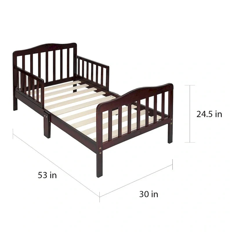 Wooden Toddler Bed with Guardrails