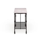 Black Faux Marble Rolling Kitchen Island