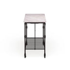 Black Faux Marble Rolling Kitchen Island