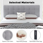 Full/Queen Size Linen Fabric Upholstered Button-Tufted Headboard