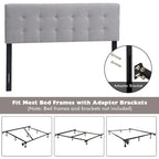 Full/Queen Size Linen Fabric Upholstered Button-Tufted Headboard