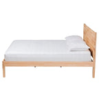 Carved Honeycomb Platform Bed – Natural Wood