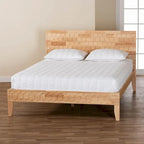 Carved Honeycomb Platform Bed – Natural Wood