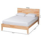 Carved Honeycomb Platform Bed – Natural Wood