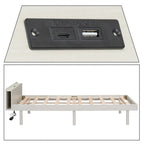 Twin Size Wooden Platform Bed Frame with USB Charging Port