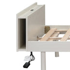 Twin Size Wooden Platform Bed Frame with USB Charging Port