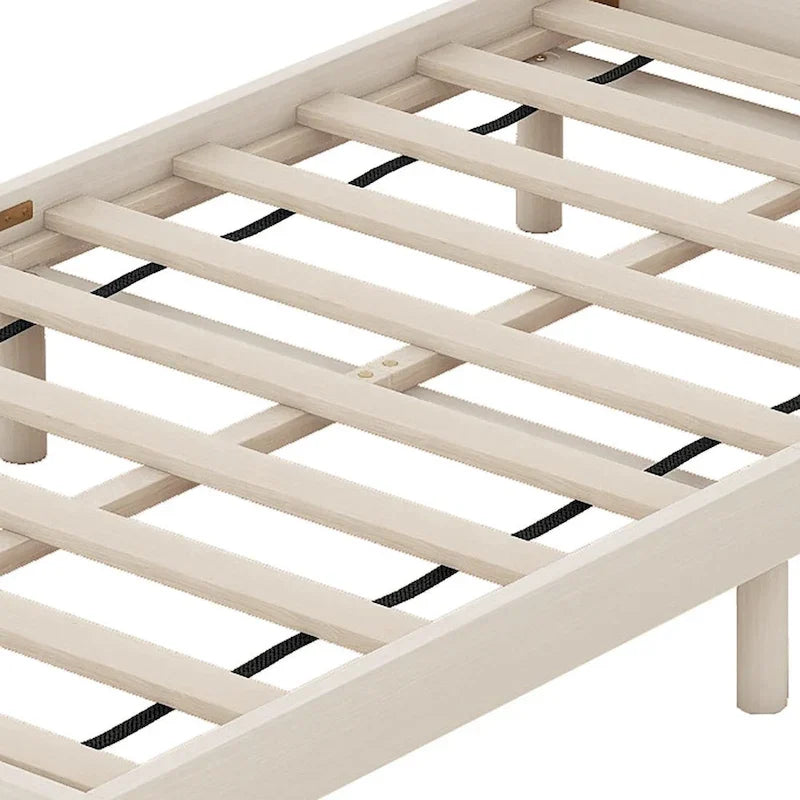 Twin Size Wooden Platform Bed Frame with USB Charging Port