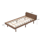 Twin Size Wooden Platform Bed Frame with USB Charging Port