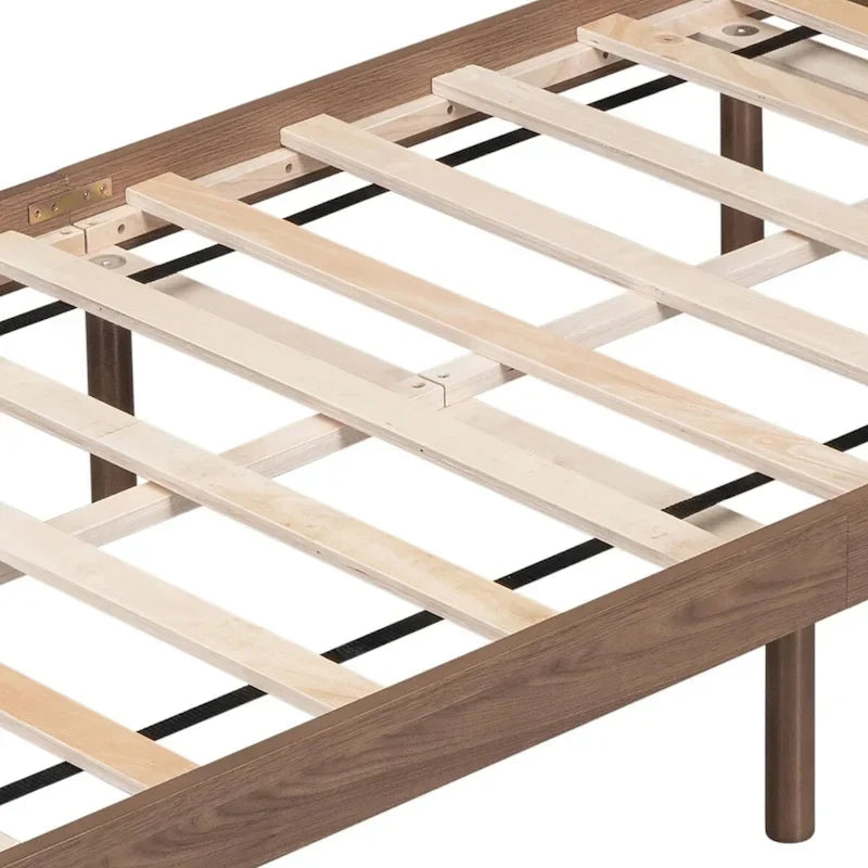 Twin Size Wooden Platform Bed Frame with USB Charging Port