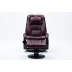 Top-Grain Leather Swivel Recliner with Ottoman