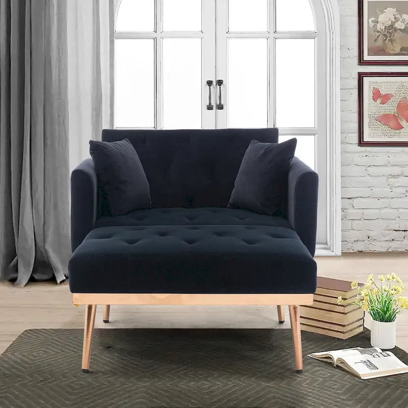 Barrel Accent Chair with Foam Padding and Velvet Upholstery
