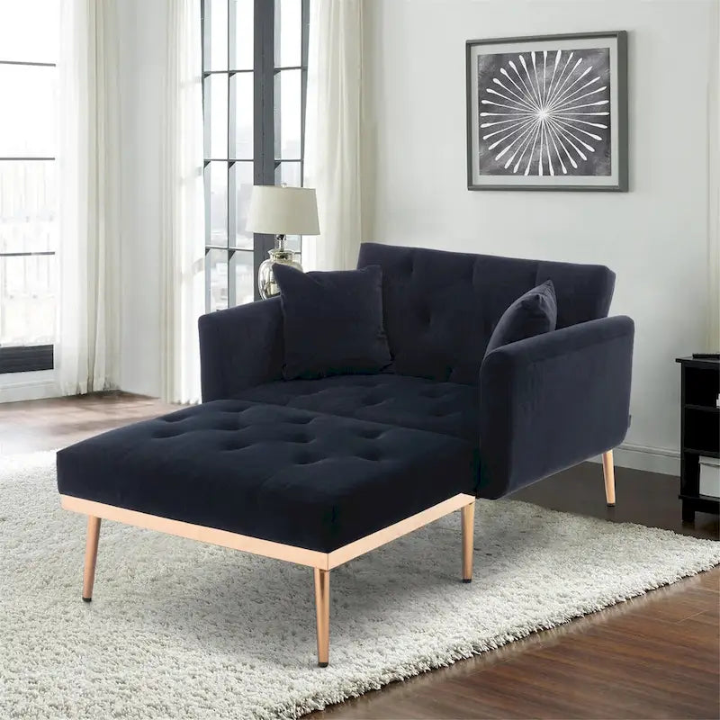 Barrel Accent Chair with Foam Padding and Velvet Upholstery