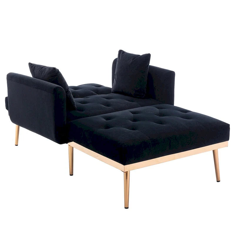 Barrel Accent Chair with Foam Padding and Velvet Upholstery