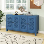 4-Door Buffet Cabinet with Pull-Ring Handles and Adjustable Shelves