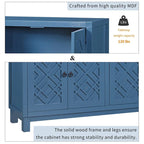 4-Door Buffet Cabinet with Pull-Ring Handles and Adjustable Shelves