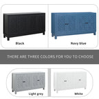 4-Door Buffet Cabinet with Pull-Ring Handles and Adjustable Shelves