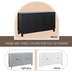 4-Door Buffet Cabinet with Pull-Ring Handles and Adjustable Shelves