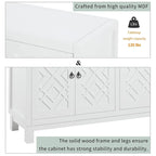 4-Door Buffet Cabinet with Pull-Ring Handles and Adjustable Shelves