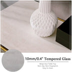 60-Inch Rectangular Glass Console Table with Metal Base