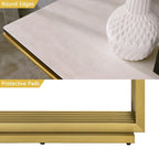 60-Inch Rectangular Glass Console Table with Metal Base
