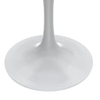Round Dining Table with Resin Tabletop and White Steel Pedestal Base