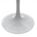 Round Dining Table with Resin Tabletop and White Steel Pedestal Base