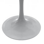 Round Dining Table with Resin Tabletop and White Steel Pedestal Base