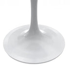 Round Dining Table with Resin Tabletop and White Steel Pedestal Base